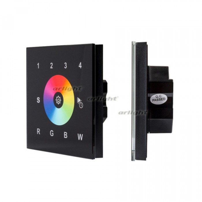1Панель Sens SR-2820AC-RF-IN Black (220V,RGBW,4зоны (arlight, IP20 Пластик, 3 года)