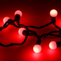 Светодиодная гирлянда ARD-BALL-CLASSIC-D17.5-10000-BLACK-100LED RED (230V, 7W) (Ardecoled, IP65)
