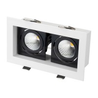 Светильник CL-KARDAN-S180x102-2x9W Warm (WH-BK, 38 deg) (arlight, IP20 Металл, 3 года)
