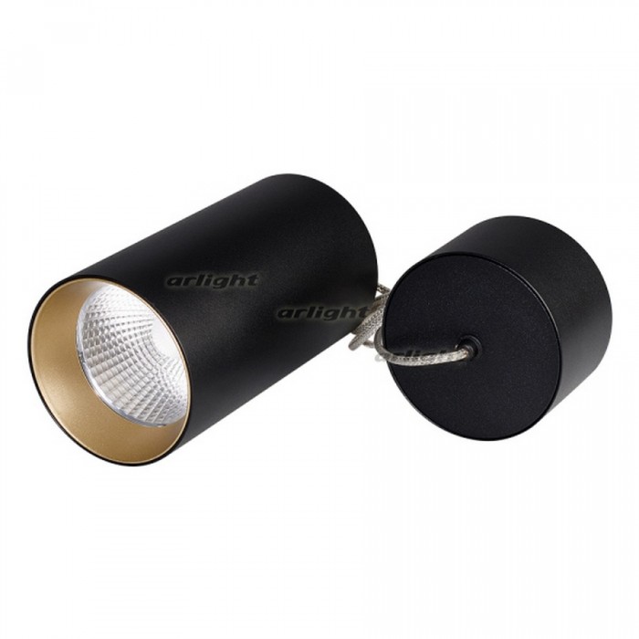 1Светильник подвесной SP-POLO-R85-2-15W Warm White 40deg (Black, Gold Ring) (arlight, IP20 Металл, 3