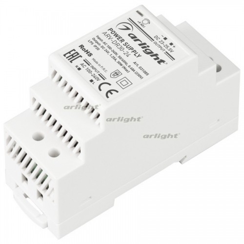  031085 Блок питания ARV-DR30-24 (24V, 1.25A, 30W) (Arlight, IP20 DIN-рейка)
