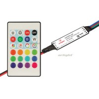 Контроллер SMART-MINI-RGB-SET (12-24V, 3x1.5A, ПДУ 24кн, IR) (arlight, IP20 Пластик, 5 лет)