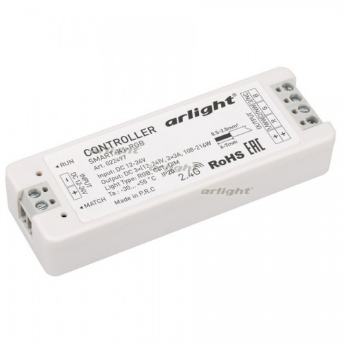 Контроллер SMART-K1-RGB (12-24V, 3x3A, 2.4G) (arlight, IP20 Пластик, 5 лет)