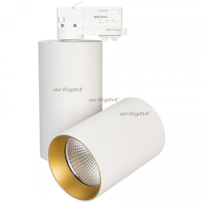 1Светильник SP-POLO-TRACK-TURN-R85-15W White5000 (WH-GD, 40 deg) (arlight, IP20 Металл, 3 года)
