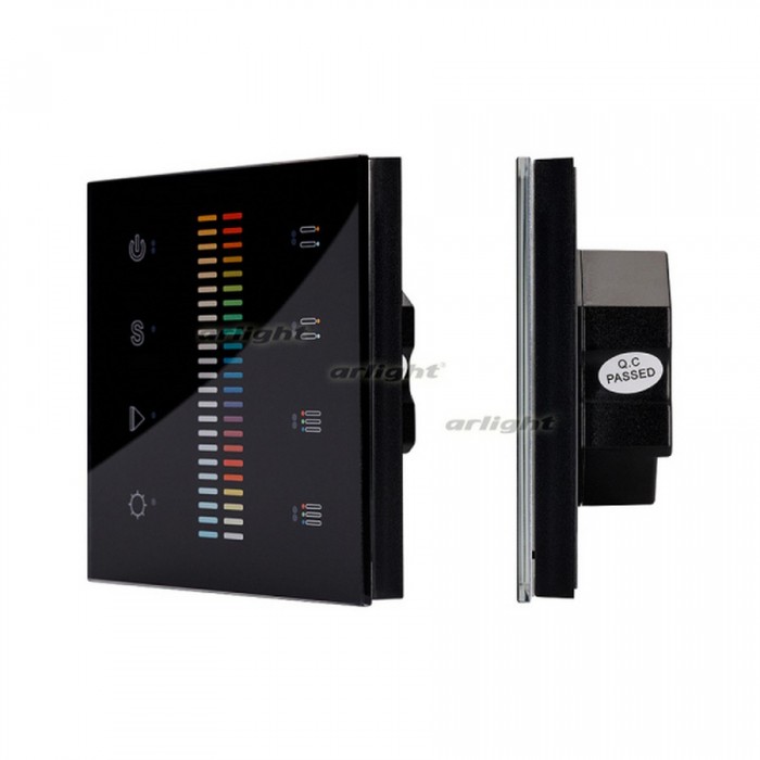 1Панель Sens SR-2830C-AC-RF-IN Black (220V,RGB+CCT,4зоны) (arlight, IP20 Пластик, 3 года)
