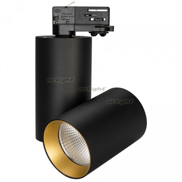 1Светильник SP-POLO-TRACK-TURN-R85-15W Day4000 (BK-GD, 40 deg) (arlight, IP20 Металл, 3 года)