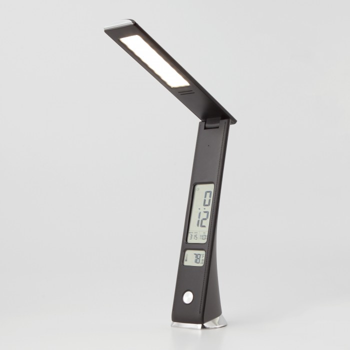 2Черная светодиодная настольная лампа с аккумулятором Eurosvet гибкая 80504/1