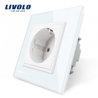 розетка LIVOLO однопостовая с рамкой белая