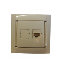 34598-01 Simon 34 Компьютерная розетка RJ-45, слоновая кость
