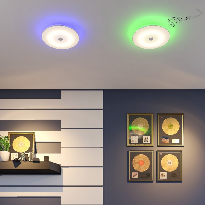 2Светильник с пультом, RGB подсветкой и динамиком 4629/DL Сонекс